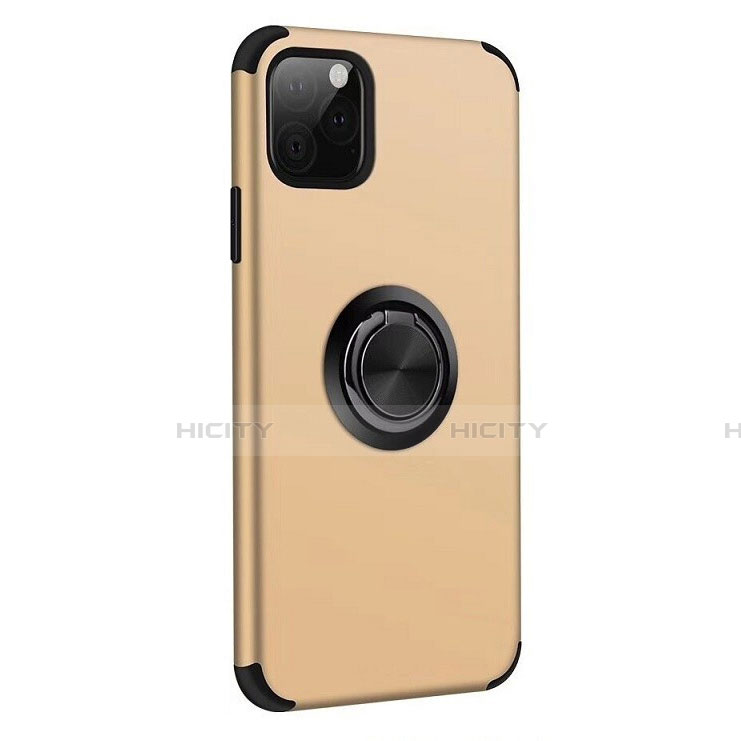 Custodia Silicone e Plastica Opaca Cover con Magnetico Anello Supporto R06 per Apple iPhone 11 Pro