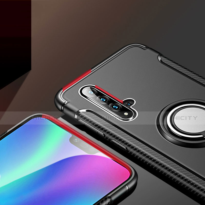 Custodia Silicone e Plastica Opaca Cover con Magnetico Anello Supporto R06 per Huawei Nova 5 Pro