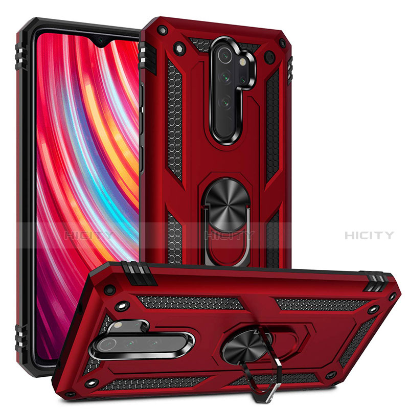 Custodia Silicone e Plastica Opaca Cover con Magnetico Anello Supporto R06 per Xiaomi Redmi Note 8 Pro