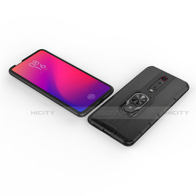 Custodia Silicone e Plastica Opaca Cover con Magnetico Anello Supporto R07 per Xiaomi Mi 9T