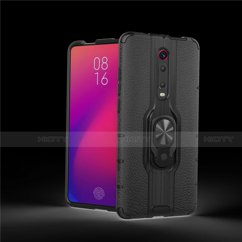 Custodia Silicone e Plastica Opaca Cover con Magnetico Anello Supporto R07 per Xiaomi Mi 9T