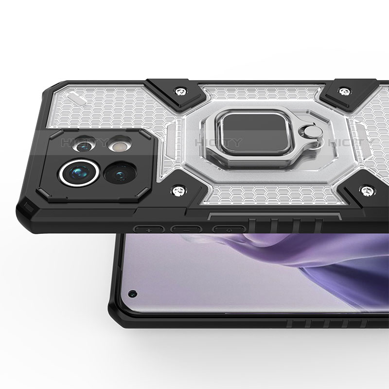 Custodia Silicone e Plastica Opaca Cover con Magnetico Anello Supporto R08 per Xiaomi Mi 11 Lite 4G