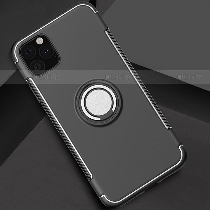 Custodia Silicone e Plastica Opaca Cover con Magnetico Anello Supporto S01 per Apple iPhone 11 Pro