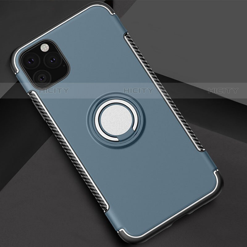 Custodia Silicone e Plastica Opaca Cover con Magnetico Anello Supporto S01 per Apple iPhone 11 Pro