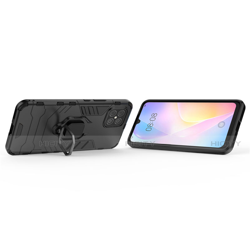 Custodia Silicone e Plastica Opaca Cover con Magnetico Anello Supporto S01 per Huawei Nova 8 SE 5G