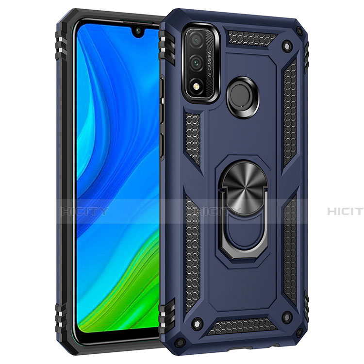 Custodia Silicone e Plastica Opaca Cover con Magnetico Anello Supporto S01 per Huawei P Smart (2020)