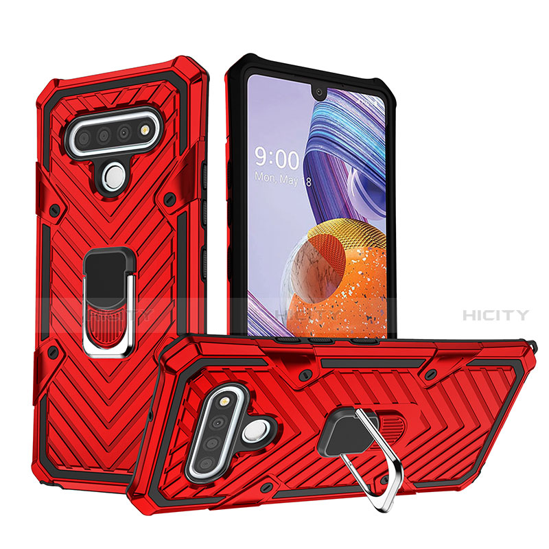 Custodia Silicone e Plastica Opaca Cover con Magnetico Anello Supporto S01 per LG Stylo 6