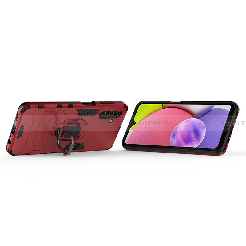 Custodia Silicone e Plastica Opaca Cover con Magnetico Anello Supporto S01 per Samsung Galaxy A13 5G
