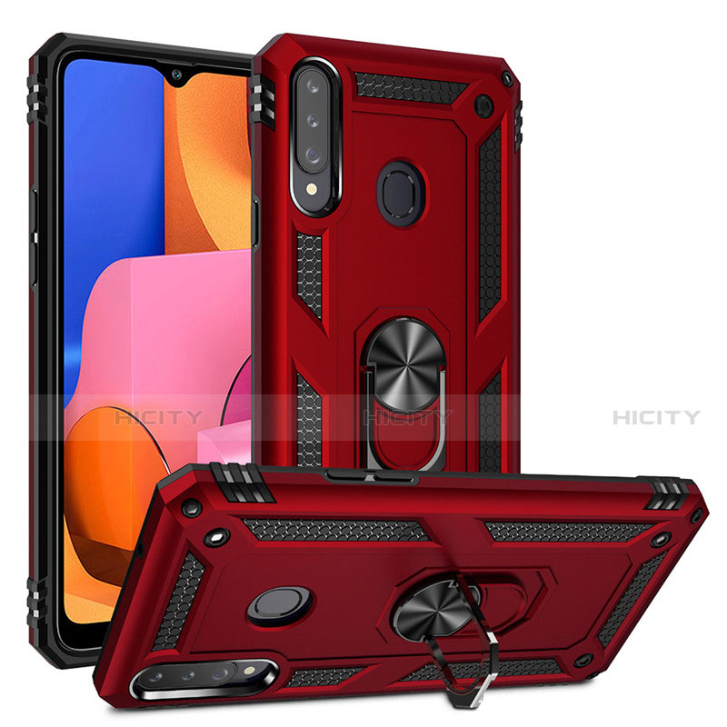 Custodia Silicone e Plastica Opaca Cover con Magnetico Anello Supporto S01 per Samsung Galaxy A20s