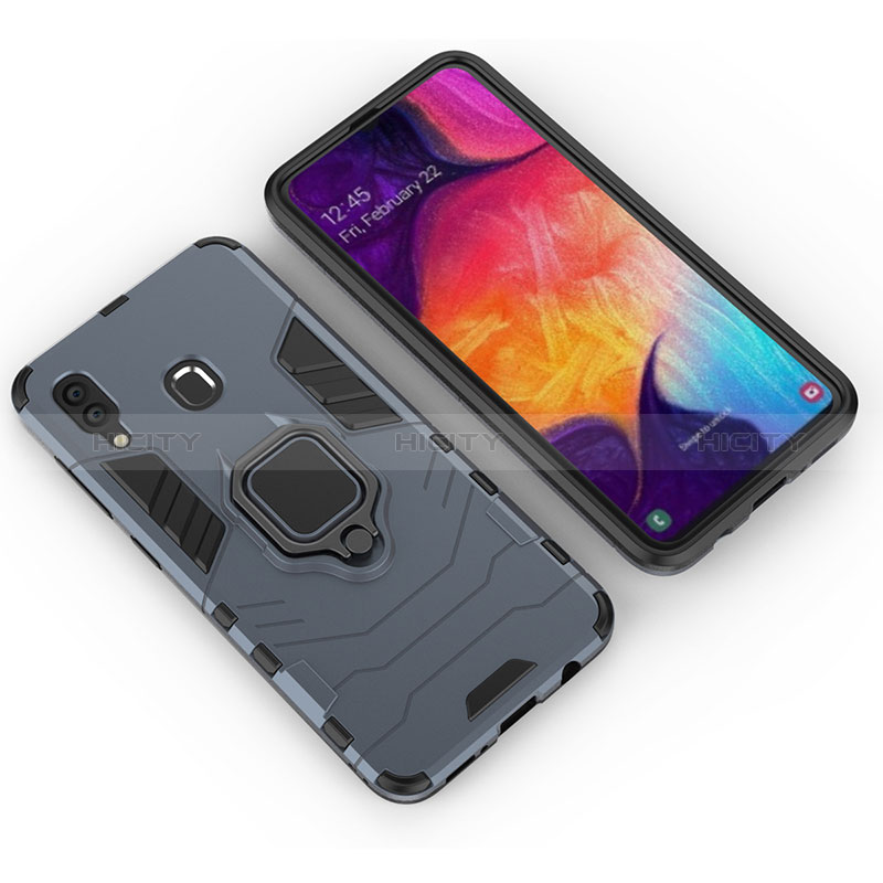 Custodia Silicone e Plastica Opaca Cover con Magnetico Anello Supporto S01 per Samsung Galaxy A30