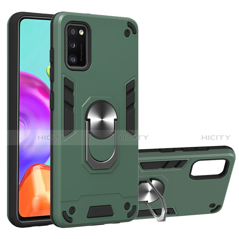 Custodia Silicone e Plastica Opaca Cover con Magnetico Anello Supporto S01 per Samsung Galaxy A41