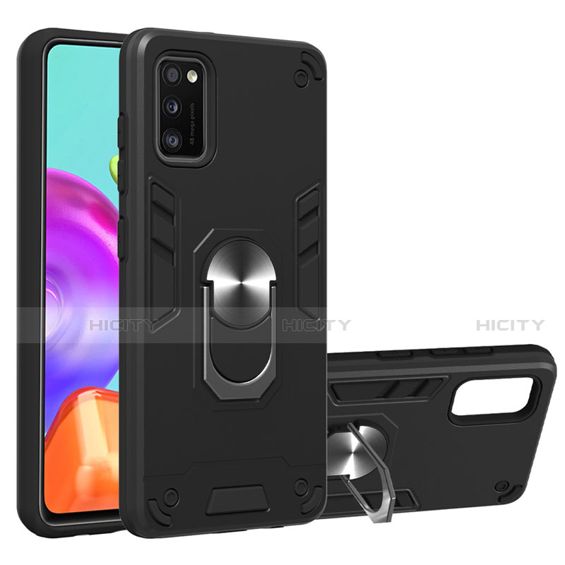 Custodia Silicone e Plastica Opaca Cover con Magnetico Anello Supporto S01 per Samsung Galaxy A41