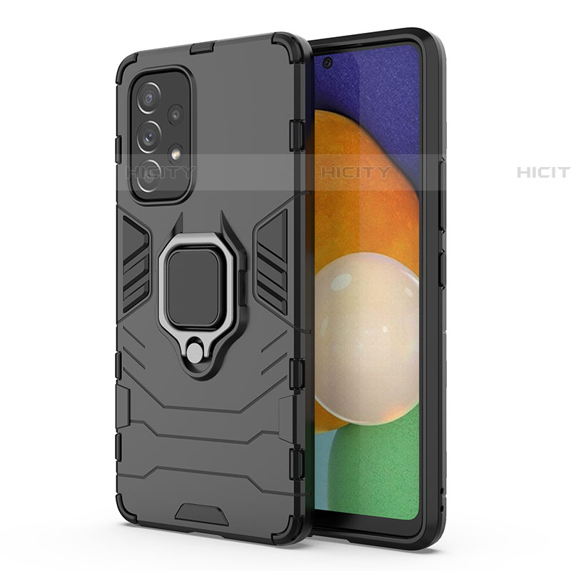 Custodia Silicone e Plastica Opaca Cover con Magnetico Anello Supporto S01 per Samsung Galaxy A53 5G