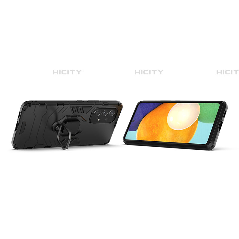 Custodia Silicone e Plastica Opaca Cover con Magnetico Anello Supporto S01 per Samsung Galaxy A53 5G