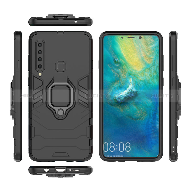 Custodia Silicone e Plastica Opaca Cover con Magnetico Anello Supporto S01 per Samsung Galaxy A9 (2018) A920