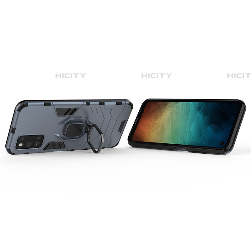 Custodia Silicone e Plastica Opaca Cover con Magnetico Anello Supporto S01 per Samsung Galaxy F52 5G