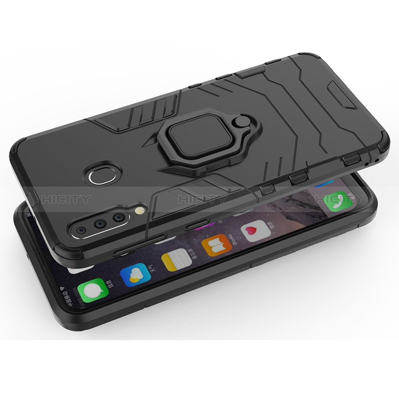 Custodia Silicone e Plastica Opaca Cover con Magnetico Anello Supporto S01 per Samsung Galaxy M30