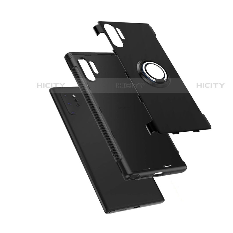 Custodia Silicone e Plastica Opaca Cover con Magnetico Anello Supporto S01 per Samsung Galaxy Note 10 Plus
