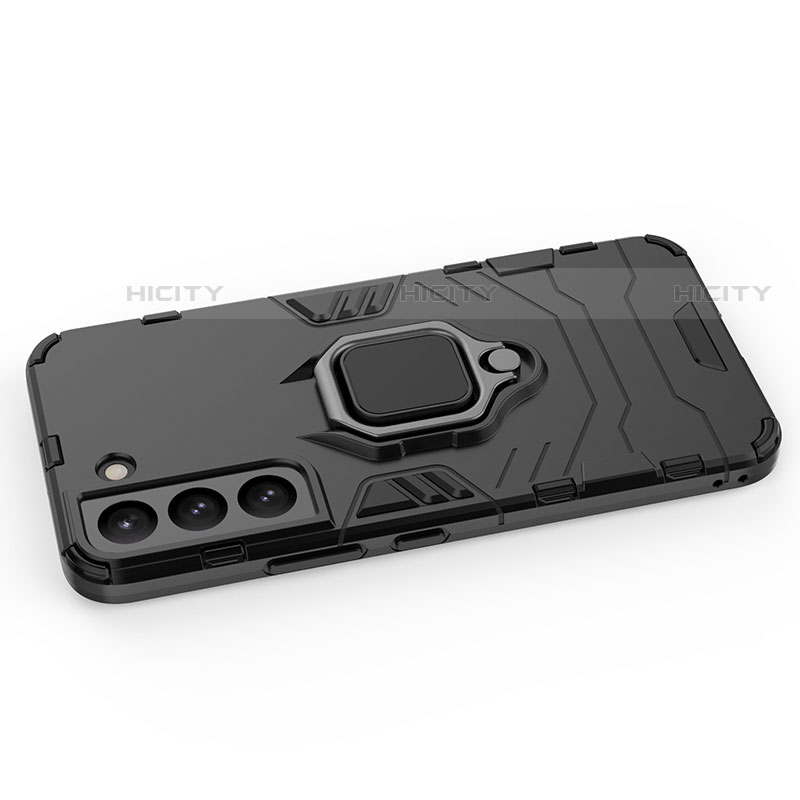 Custodia Silicone e Plastica Opaca Cover con Magnetico Anello Supporto S01 per Samsung Galaxy S22 Plus 5G