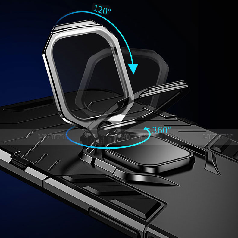 Custodia Silicone e Plastica Opaca Cover con Magnetico Anello Supporto S01 per Xiaomi Mi 10T 5G