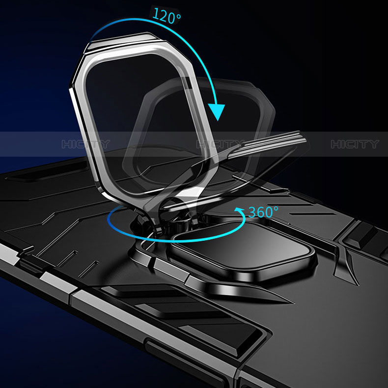 Custodia Silicone e Plastica Opaca Cover con Magnetico Anello Supporto S01 per Xiaomi Mi 10T Pro 5G