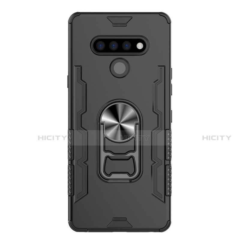 Custodia Silicone e Plastica Opaca Cover con Magnetico Anello Supporto S02 per LG Stylo 6