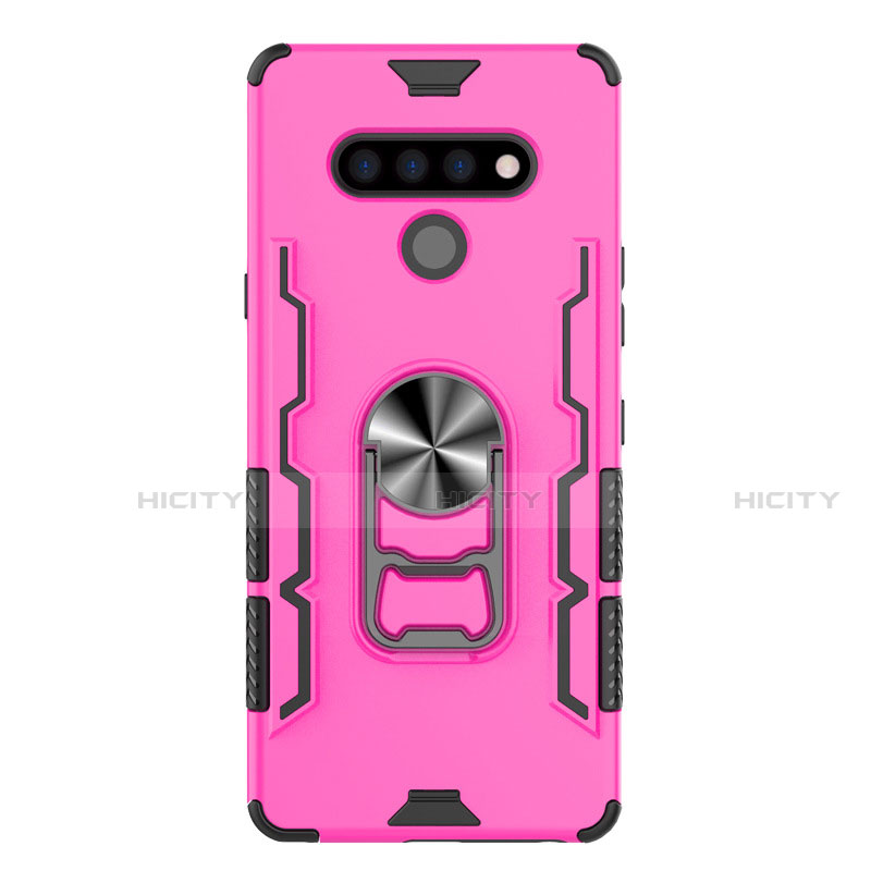 Custodia Silicone e Plastica Opaca Cover con Magnetico Anello Supporto S02 per LG Stylo 6