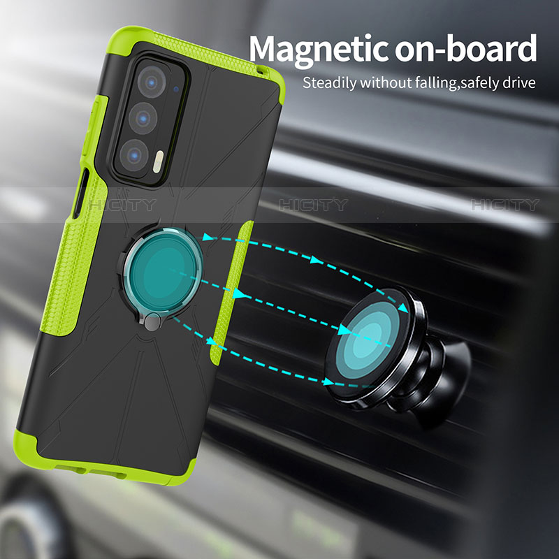 Custodia Silicone e Plastica Opaca Cover con Magnetico Anello Supporto S02 per Motorola Moto Edge (2021) 5G