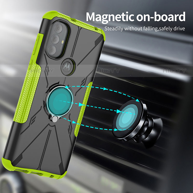 Custodia Silicone e Plastica Opaca Cover con Magnetico Anello Supporto S02 per Motorola Moto G Play Gen 2
