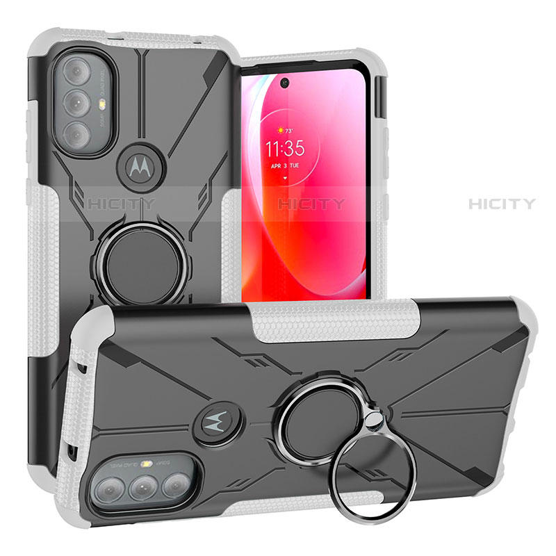 Custodia Silicone e Plastica Opaca Cover con Magnetico Anello Supporto S02 per Motorola Moto G Play Gen 2