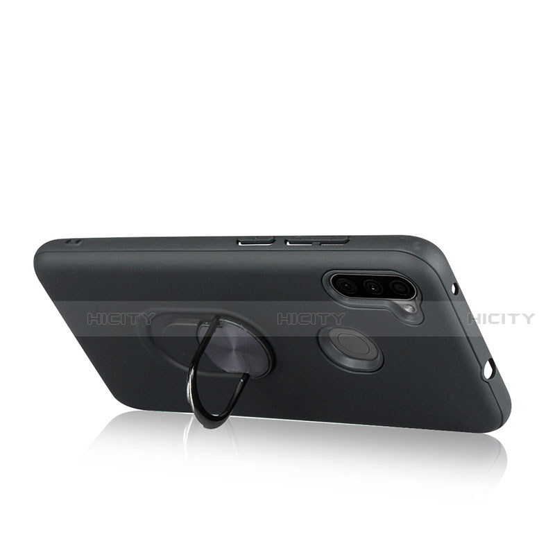 Custodia Silicone e Plastica Opaca Cover con Magnetico Anello Supporto S02 per Samsung Galaxy A11