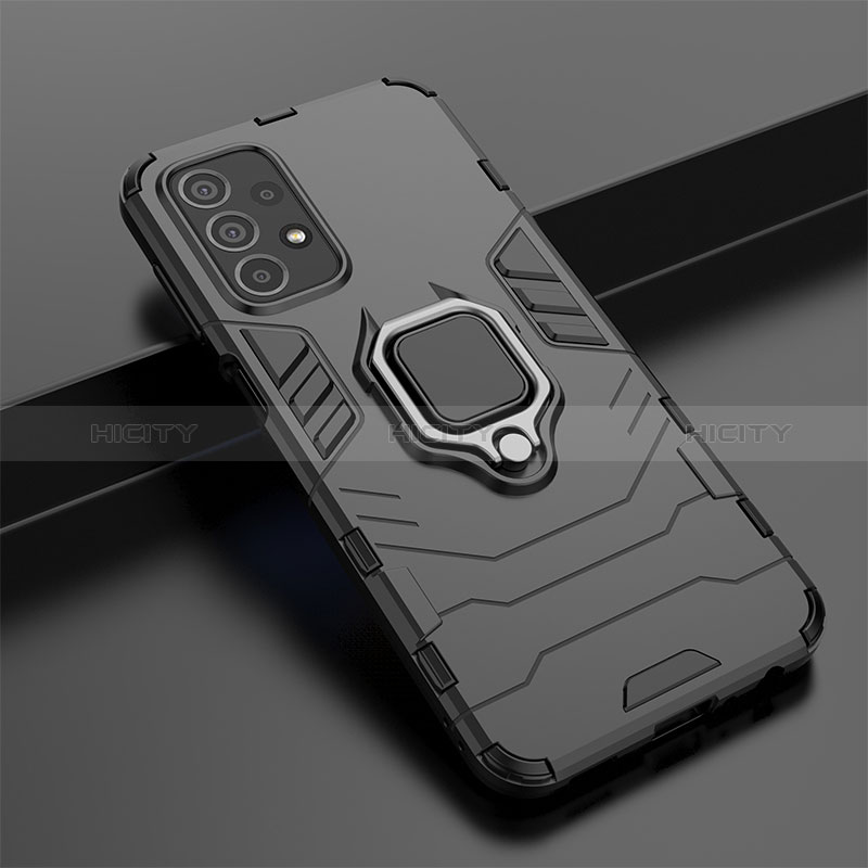 Custodia Silicone e Plastica Opaca Cover con Magnetico Anello Supporto S02 per Samsung Galaxy A23 5G