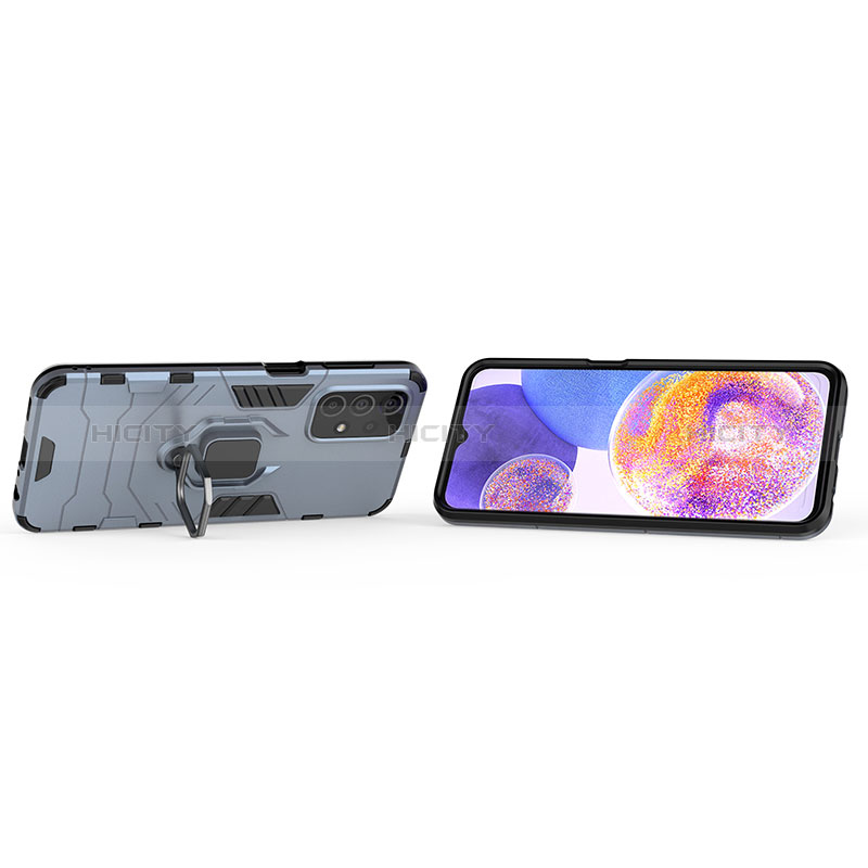 Custodia Silicone e Plastica Opaca Cover con Magnetico Anello Supporto S02 per Samsung Galaxy A23 5G