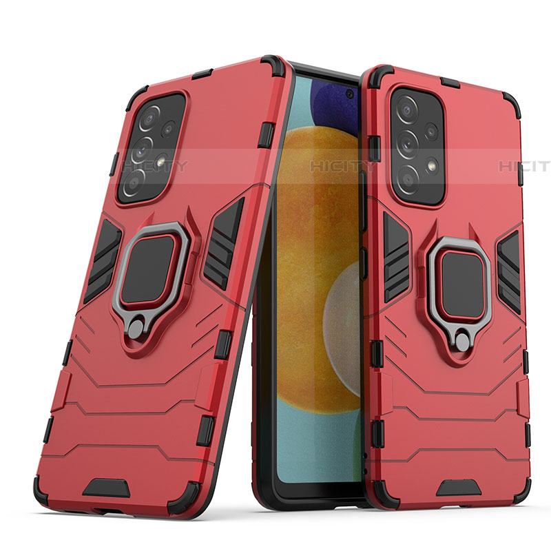 Custodia Silicone e Plastica Opaca Cover con Magnetico Anello Supporto S02 per Samsung Galaxy A53 5G