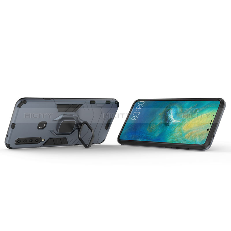 Custodia Silicone e Plastica Opaca Cover con Magnetico Anello Supporto S02 per Samsung Galaxy A9 Star Pro