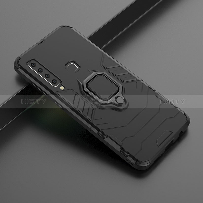 Custodia Silicone e Plastica Opaca Cover con Magnetico Anello Supporto S02 per Samsung Galaxy A9s