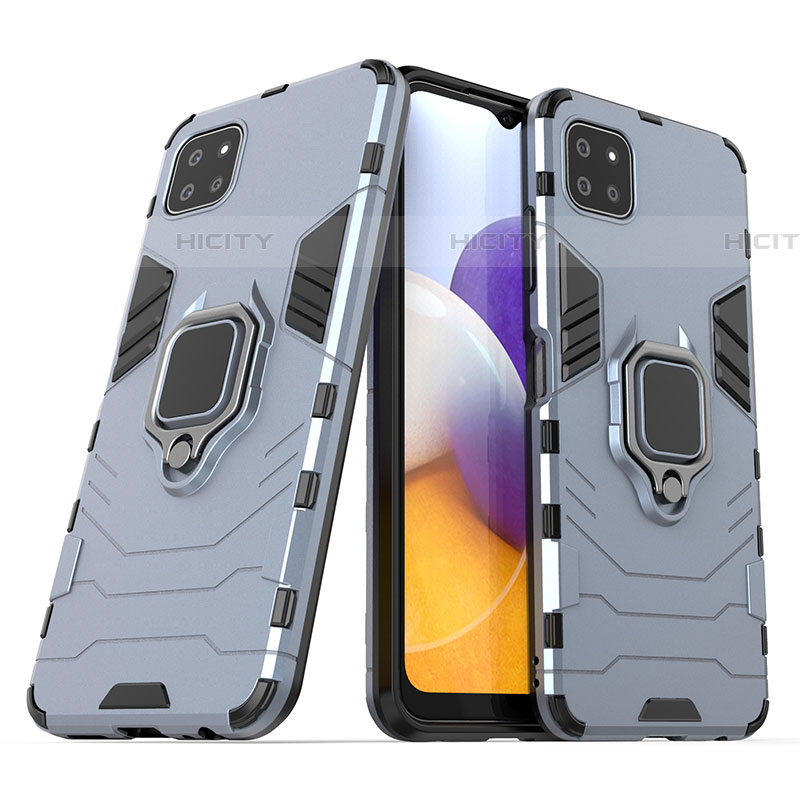 Custodia Silicone e Plastica Opaca Cover con Magnetico Anello Supporto S02 per Samsung Galaxy F42 5G