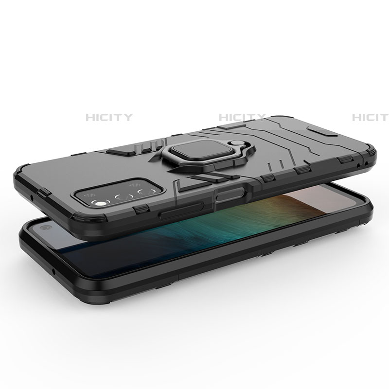 Custodia Silicone e Plastica Opaca Cover con Magnetico Anello Supporto S02 per Samsung Galaxy F52 5G