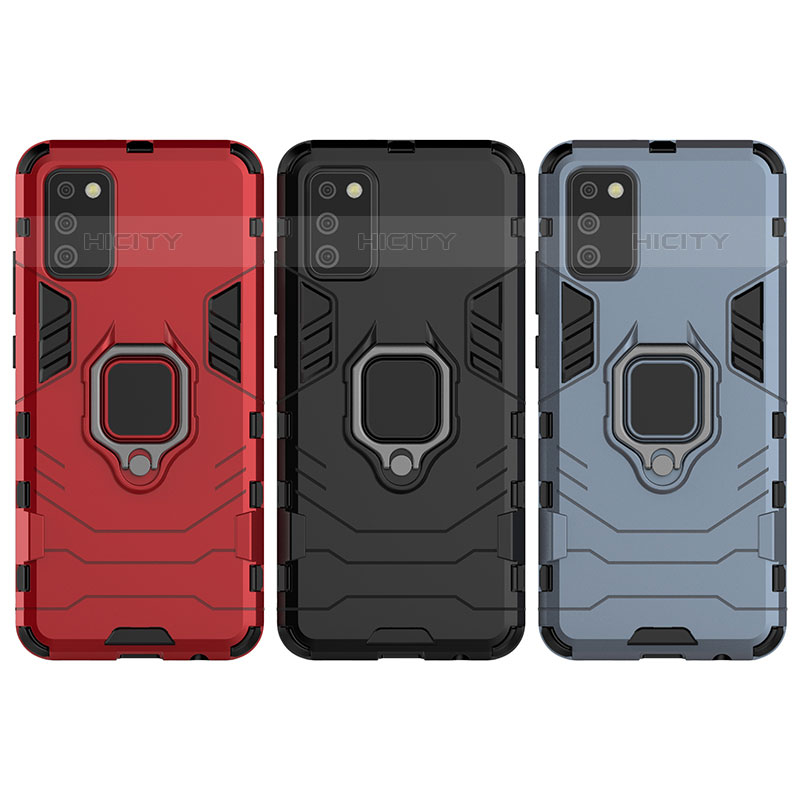 Custodia Silicone e Plastica Opaca Cover con Magnetico Anello Supporto S02 per Samsung Galaxy M02s