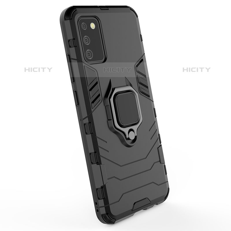 Custodia Silicone e Plastica Opaca Cover con Magnetico Anello Supporto S02 per Samsung Galaxy M02s