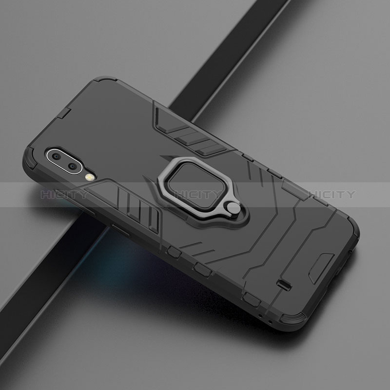 Custodia Silicone e Plastica Opaca Cover con Magnetico Anello Supporto S02 per Samsung Galaxy M10