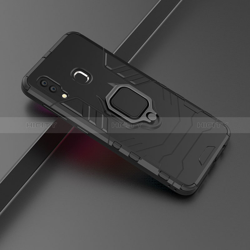 Custodia Silicone e Plastica Opaca Cover con Magnetico Anello Supporto S02 per Samsung Galaxy M10S