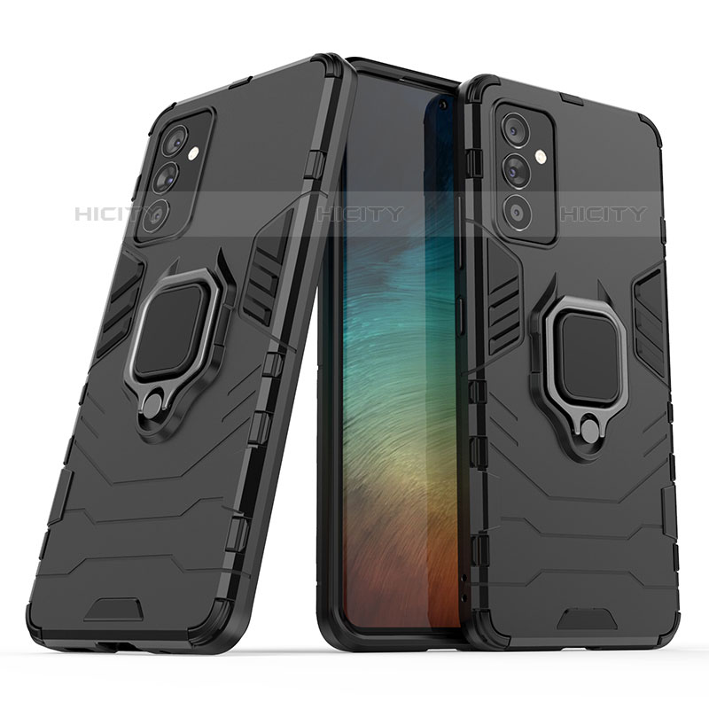 Custodia Silicone e Plastica Opaca Cover con Magnetico Anello Supporto S02 per Samsung Galaxy Quantum2 5G