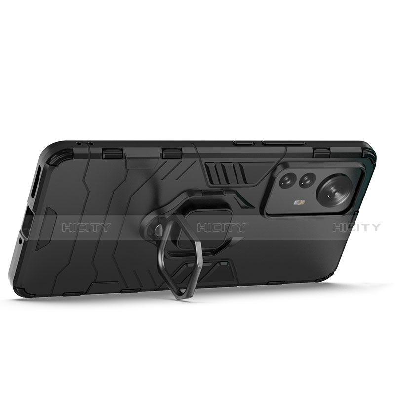 Custodia Silicone e Plastica Opaca Cover con Magnetico Anello Supporto S02 per Xiaomi Mi 12 5G