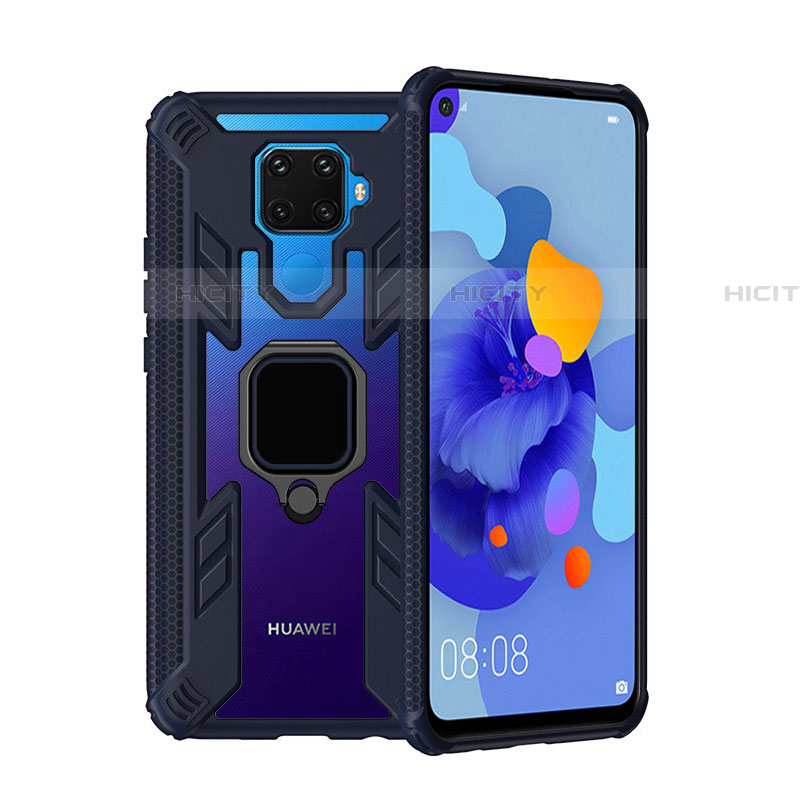 Custodia Silicone e Plastica Opaca Cover con Magnetico Anello Supporto S03 per Huawei Nova 5z