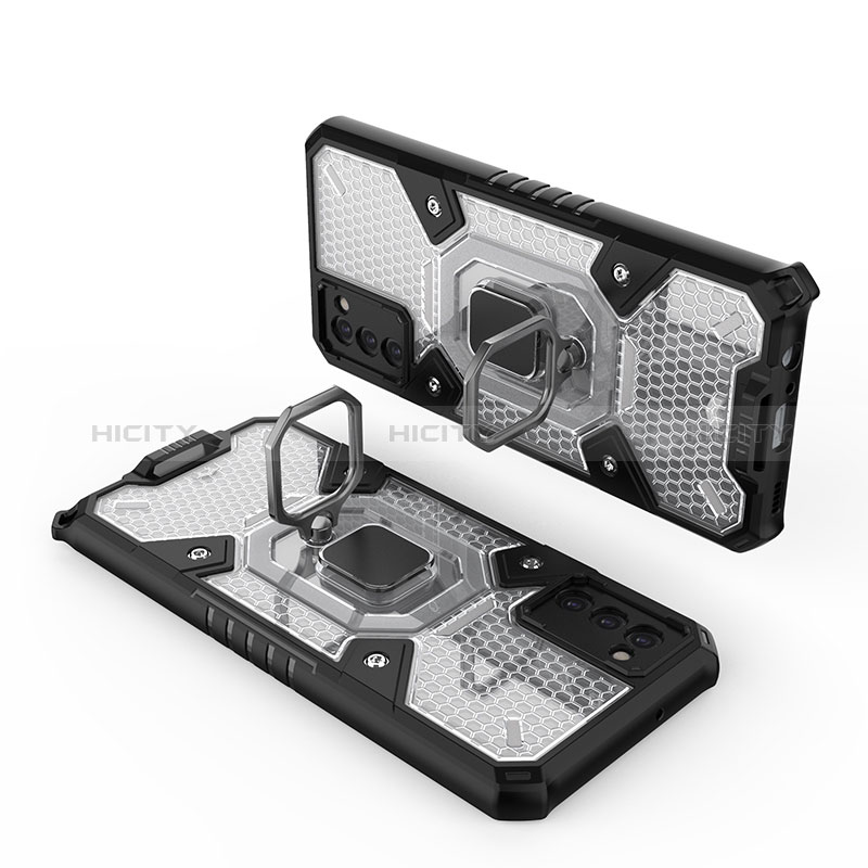 Custodia Silicone e Plastica Opaca Cover con Magnetico Anello Supporto S03 per Samsung Galaxy A02s