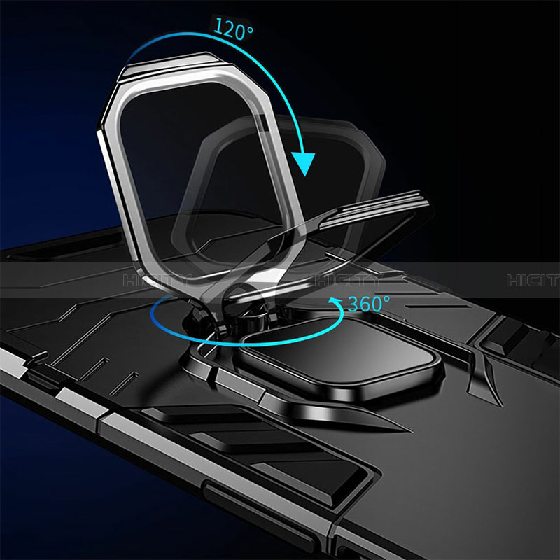 Custodia Silicone e Plastica Opaca Cover con Magnetico Anello Supporto S03 per Samsung Galaxy A22 5G
