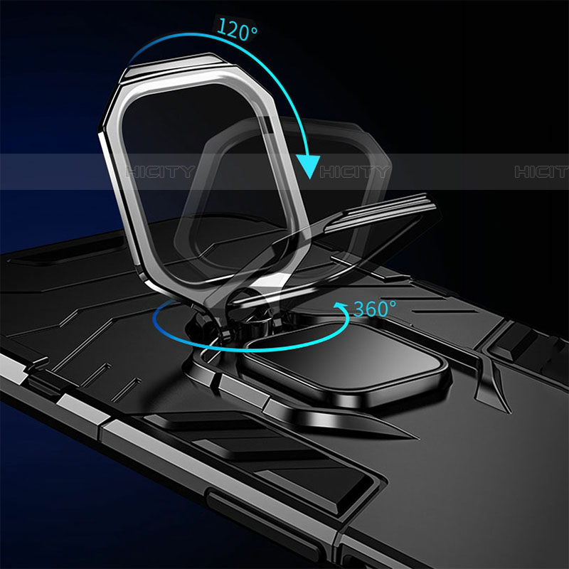 Custodia Silicone e Plastica Opaca Cover con Magnetico Anello Supporto S03 per Samsung Galaxy F42 5G