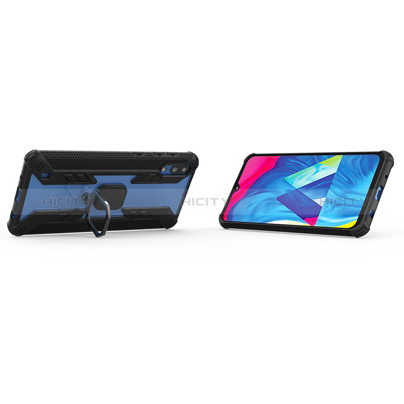 Custodia Silicone e Plastica Opaca Cover con Magnetico Anello Supporto S03 per Samsung Galaxy M10