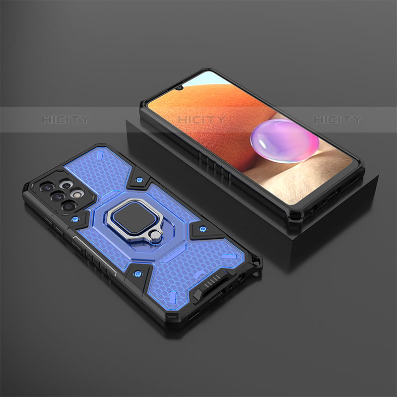 Custodia Silicone e Plastica Opaca Cover con Magnetico Anello Supporto S03 per Samsung Galaxy M32 5G